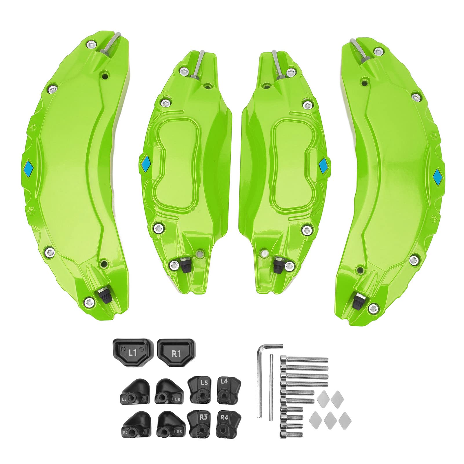 LOCADENCE Bremssattelabdeckungen Set, 4 Teilig, Aluminiumlegierung, Auto Bremssattelabdeckung, Scheibenbremssattel Schutz, Ersatz für Sondermodell 18 Zoll 19 Zoll Radnabe (Grün) von Locadence