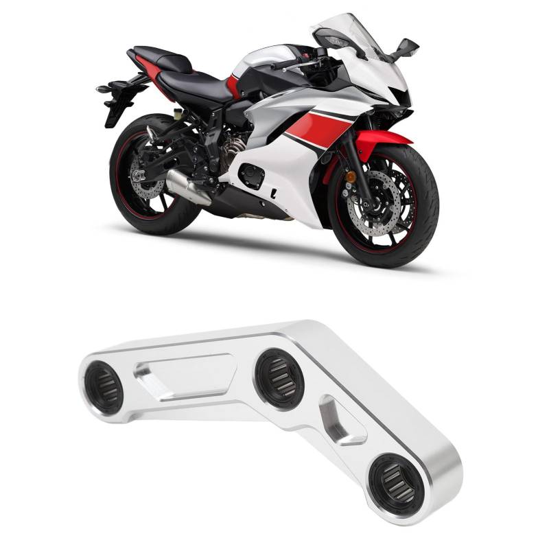 LOCADENCE Motorrad-Tieferlegungsstange, hintere Tieferlegungsstange, Metalllegierungs-Drop-Links-Hinterradaufhängungssatz-Zubehör für MT07 YZF-R7 2014-2024 (Silber) von Locadence