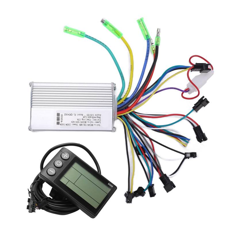 Locadence 24 V ~ 48 V 250W/350W Elektrofahrradsteuerung, 13A Regenfeste Bürstenlose Motorregler mit LCD Hintergrundbeleuchtungsscheibe für 22,5 mm Lenker von Locadence