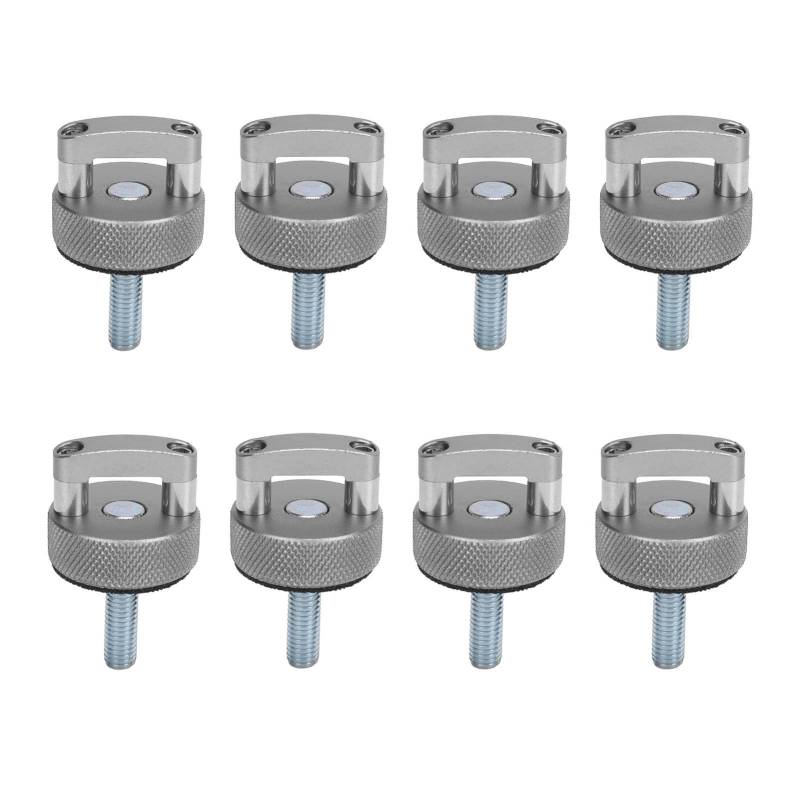 Locadence 8 Stück Schnellentfernungs Rändelschraube mit D Ringen, M8 1,25 Gewinde Stahl Billet Aluminium Hard Top Rändelschrauben Integrierter D Ring für 2Dr 4Dr Ab 2021 (Silber) von Locadence