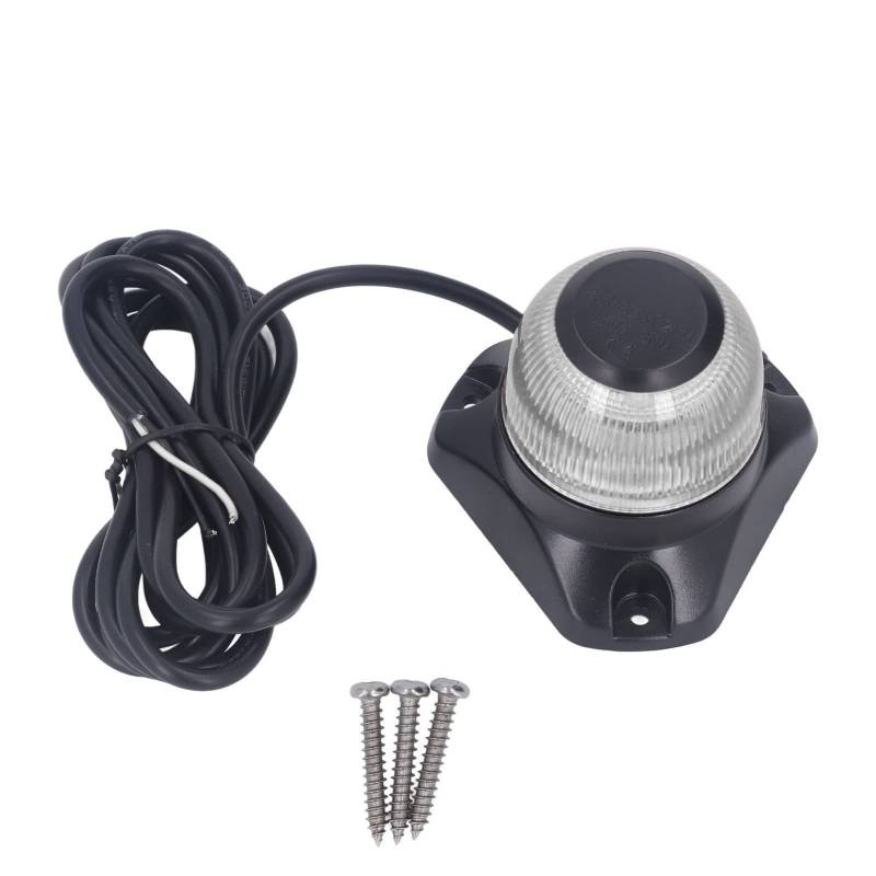 Locadence Bootsnavigationslicht, 3 W IP67 Bootsbug Navigationslichter Marine LED Navigationslicht Bootsbuglicht mit Befestigungsschraube für Fischerboote, Yachten, Pontons ﻿ (Weiß 3NM 120LM) von Locadence