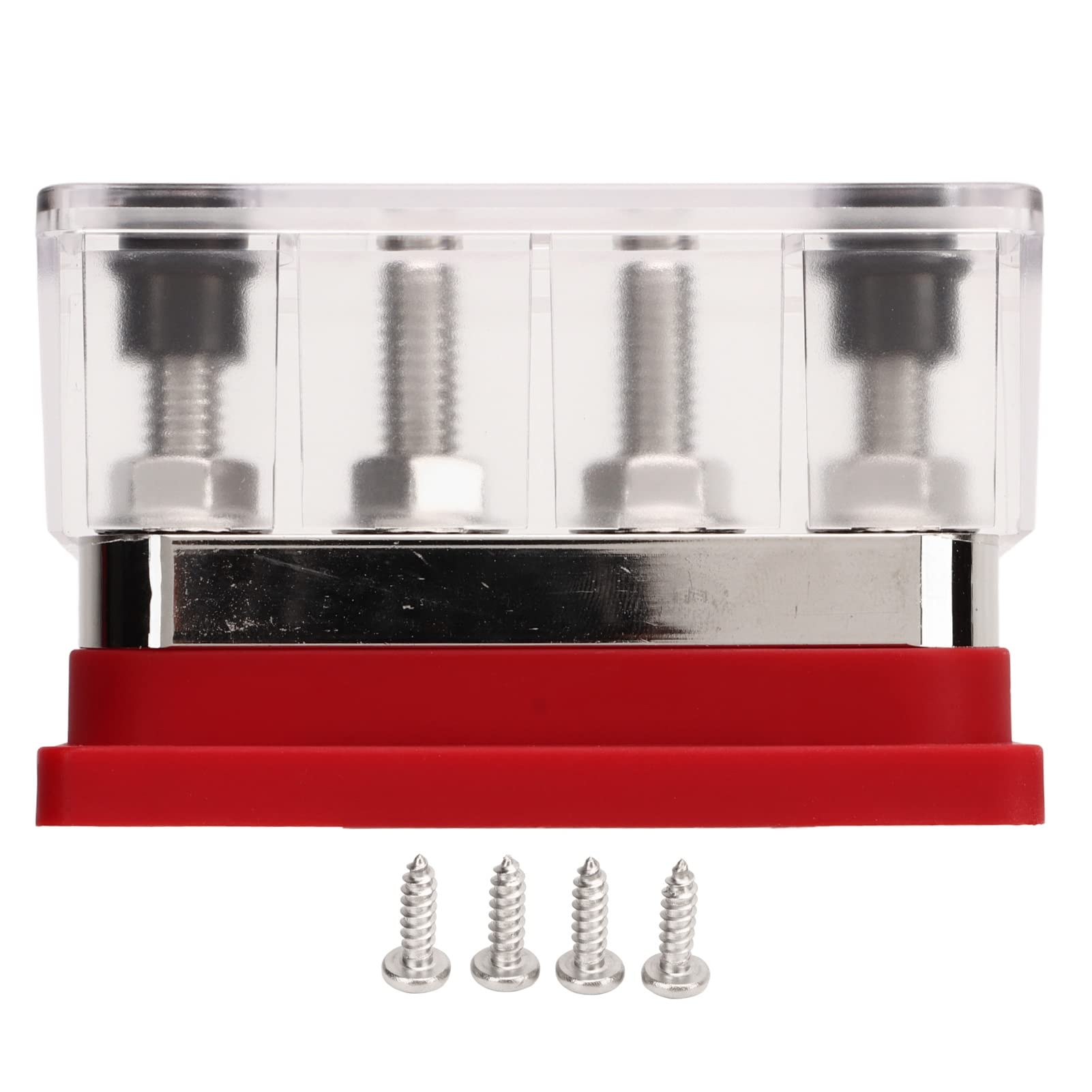 Locadence DC12V bis 48V 600A Stromverteilungsblock Sammelschiene, M10 4 Bolzen Hochstrom Marine Batterie Sammelschienen Klemmenblock für Auto, Wohnmobil, Boot, Yacht (Red) von Locadence