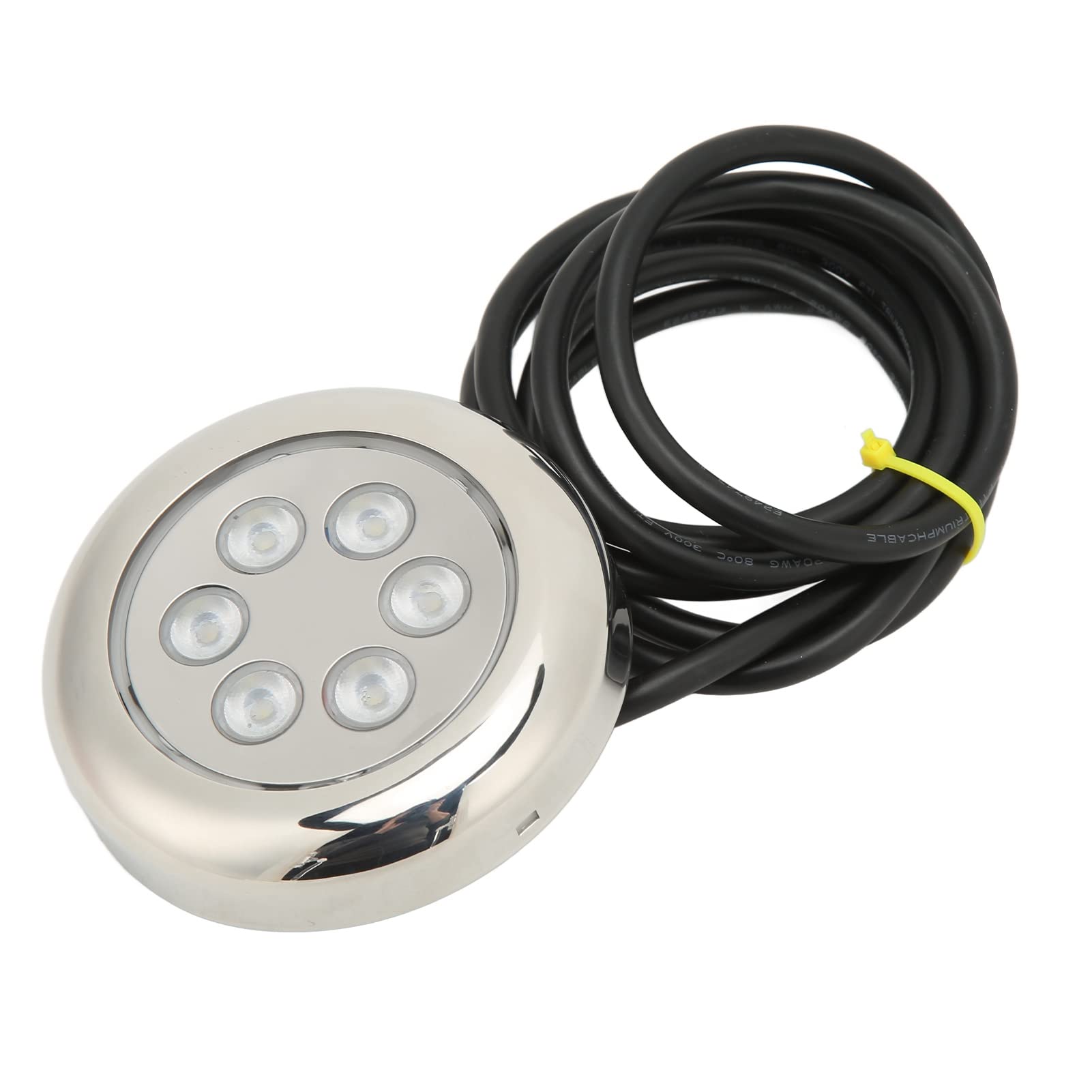 Locadence Marine Unterwasserlicht, 3,5 Zoll Unterwasserlicht 12 V 24 VDC, 6 LED Kristalllampenperlen, Runde Unterwasser Bootslichter für Yacht Marineboote (Weißes Licht) von Locadence