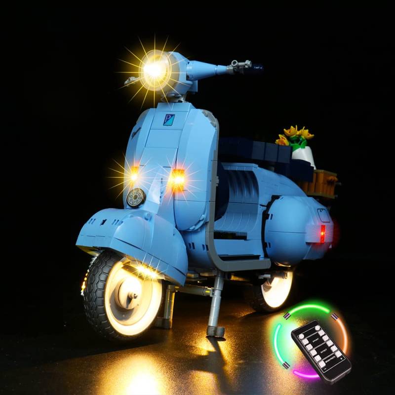 Led Licht Set für Lego Vespa 125, Led Beleuchtungs Set für Lego 10298 Vespa 125 Vintage Roller - Nur Lichter-Set,kein Lego-Modell (Fernbedienung Version) von LocoLee