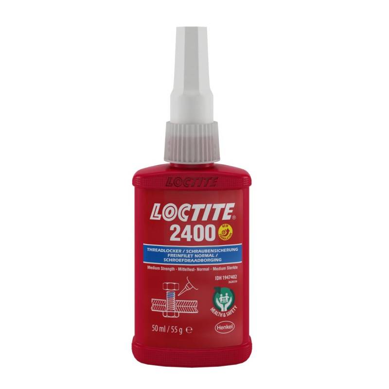 LOCTITE Schraubensicherung 2400, Schraubenkleber für das Sichern von Schrauben, mittelfestes Schraubensicherungsmittel für alle Metall Gewindeverbindungen, kennzeichnungsfrei, 1x5ml von Loctite