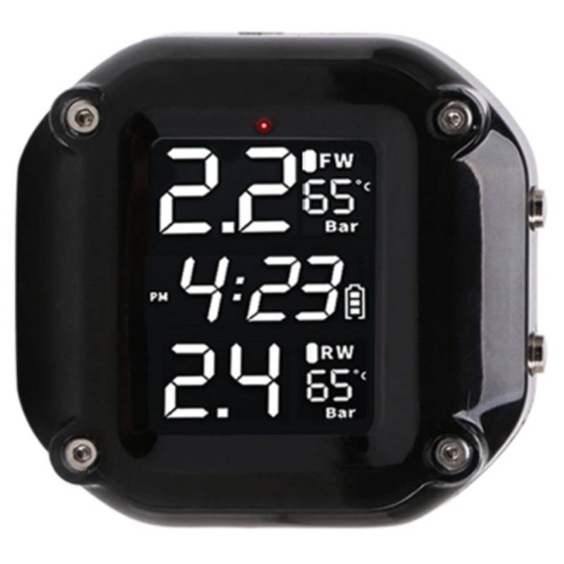 Lodokdre Motorrad Reifendruckkontrollsystem TPMS Fahrrad Reifen Alarm LCD Echtzeit Monitor für ZweiräDriges Motorrad von Lodokdre