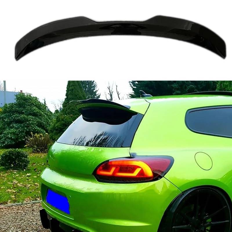 Auto-Dachheckflügelspoiler für Vw Scirocco Standard 2008-2019, ABS-Schrägheck-Heckspoiler, glänzendes Schwarz/Kohlefaser-Look,Gloss Black-15-19 von LohxA