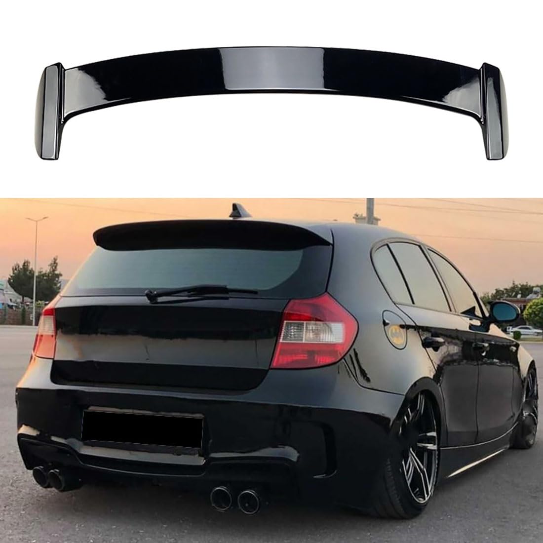 Auto-hinterer Kofferraum-Dachspoiler für BMW 1er E81 E87 Schrägheck 120i 130 135i 116i 2004–2011,Glossy Black-A von LohxA