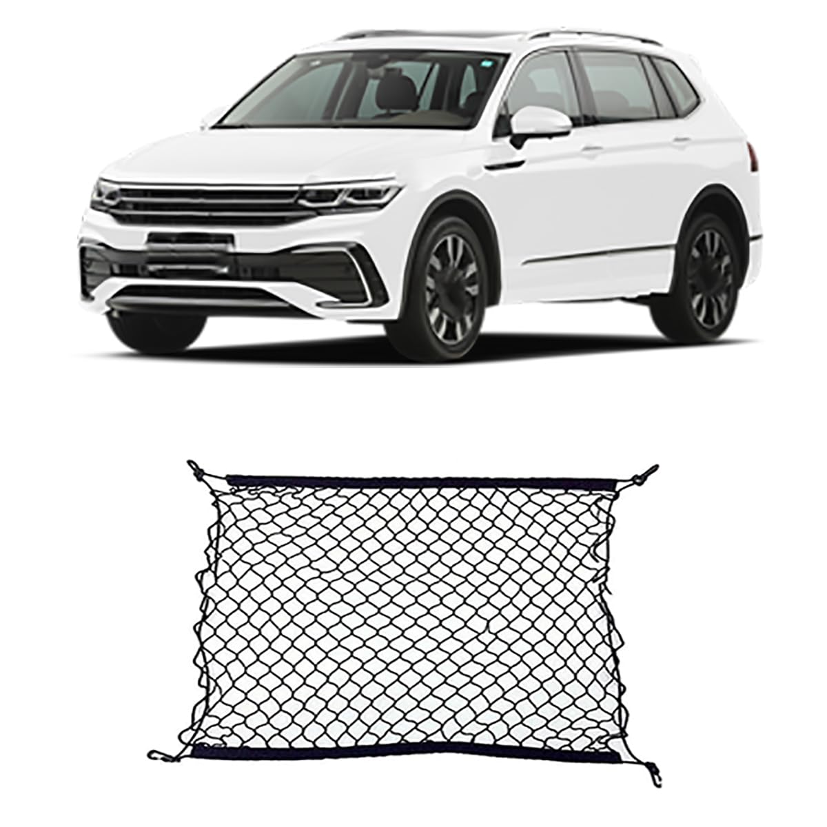 Kofferraumnetz für VW Tiguan L AD BW R-Line 2017~2023, Dachaufbewahrungsnetztaschen, Kofferraum-Isolierungsnetz, Autoaufbewahrungszubehör von LohxA