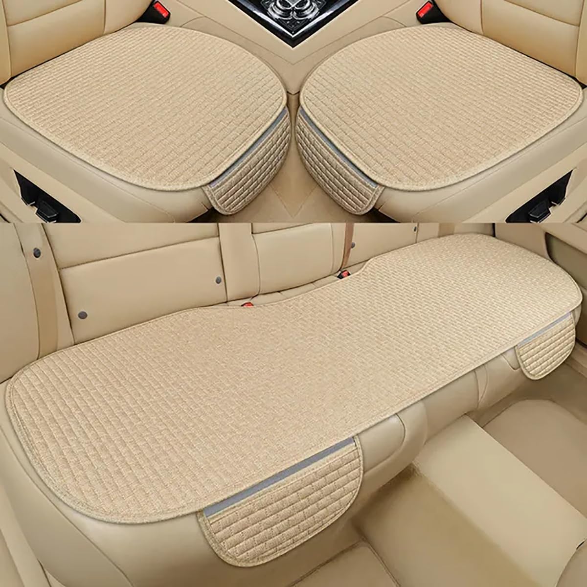 LohxA Autositzbezug für Land Rover Range Rover Evoque 2019-2022, Vorder- und Rücksitzkissen, schützende Sitzkissen, rutschfest, 3 Stück/Set, C-Beige-3pcs von LohxA