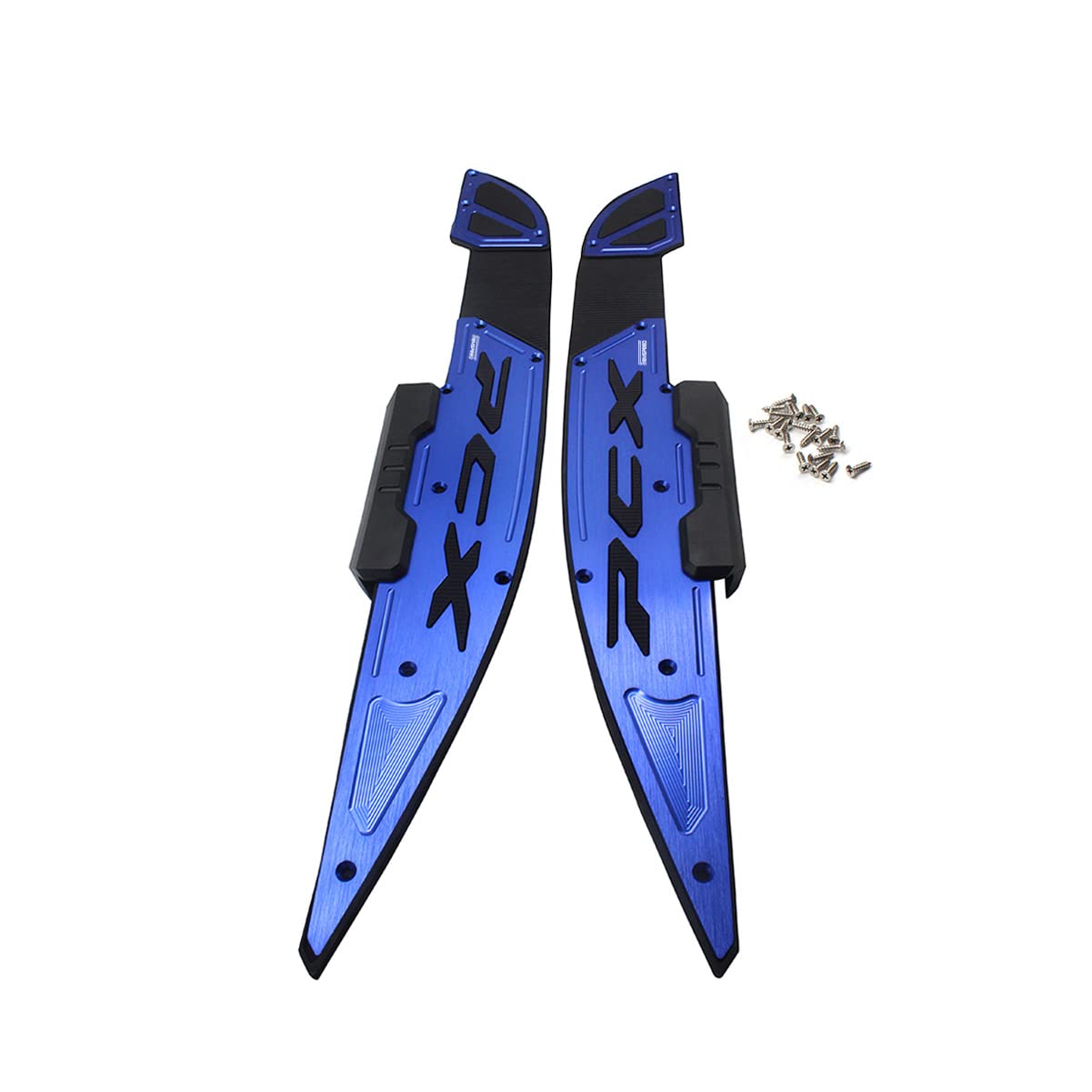 LongGreat Motorrad Vorderes und hinteres Fußpedal-Kit Fußrasten Footpegs Fußpedal Pad Trittbretter Abdeckung Foot Peg Plate Fußrastenplatte Für Honda PCX 125 160 150 (Blau,PCX 125 160 2021 2022 8) von LongGreat