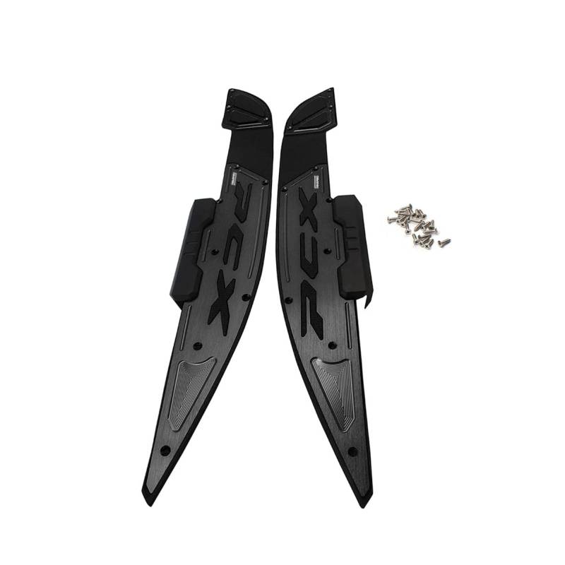 LongGreat Motorrad Vorderes und hinteres Fußpedal-Kit Fußrasten Footpegs Fußpedal Pad Trittbretter Abdeckung Foot Peg Plate Fußrastenplatte Für Honda PCX 125 160 150 (Schwarz,PCX 125 160 2021 2022 8) von LongGreat