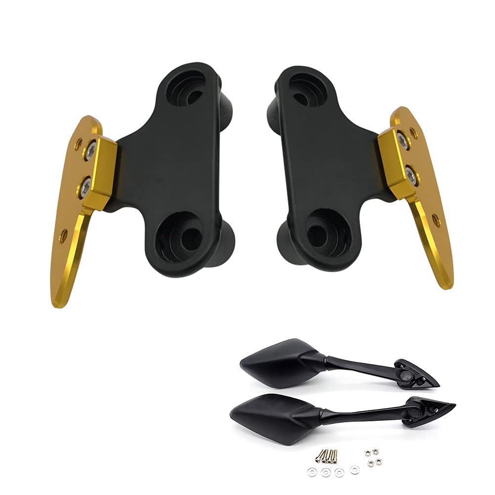 Rückspiegel Adapter Fester Halter Spiegel Loch stecker für Yamaha Xmax 250 300 400 2017-2020 Tricity 300 (Gold,Adapter Fester Halter) von LongGreat