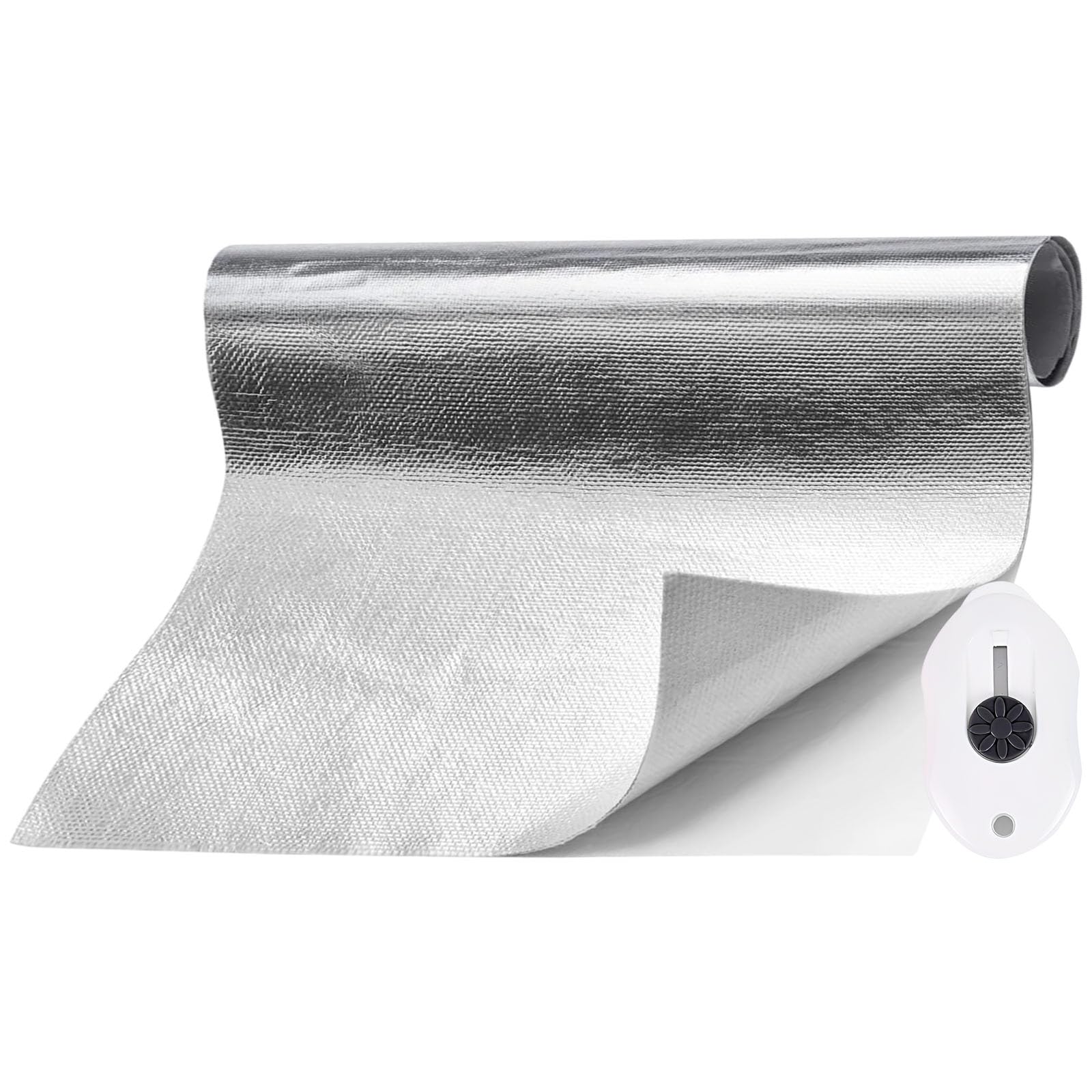 LongZYU Aluminisierte Hitzeschutzmatte Alu Hitzeschutz Aluminium Platte Alu-Fiberglas Hitzeschutzmatte Selbstklebend Hitzeschutzfolie 30 x 400 cm Praktische Hitzeschild für Schlauch Rohrisolierung von LongZYU