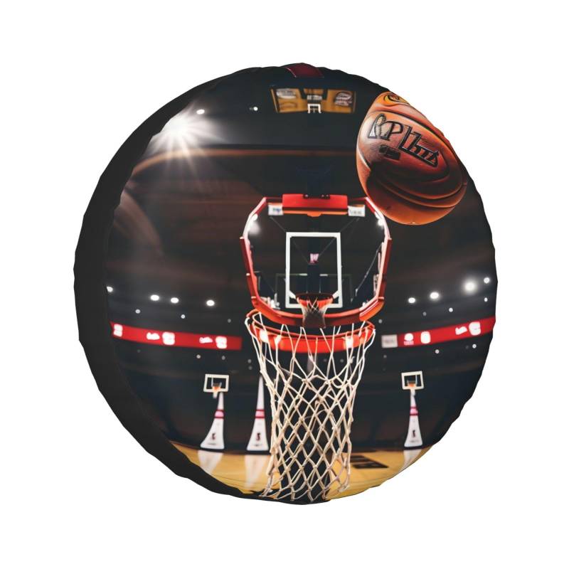 Basketball-Druck Ersatzreifenschutz, universelle Passform für Anhänger SUV LKW. (36-43 cm) von Longzehao