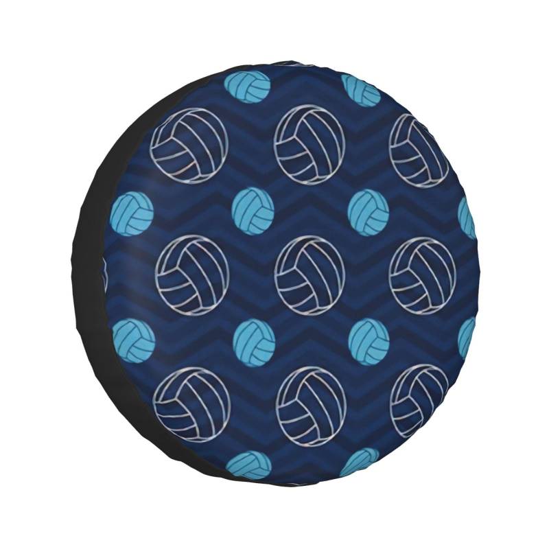 Ersatzreifenabdeckung, Volleyball-Druck, universelle Passform für Anhänger, SUV, LKW, 35,6–43,2 cm, Blau von Longzehao