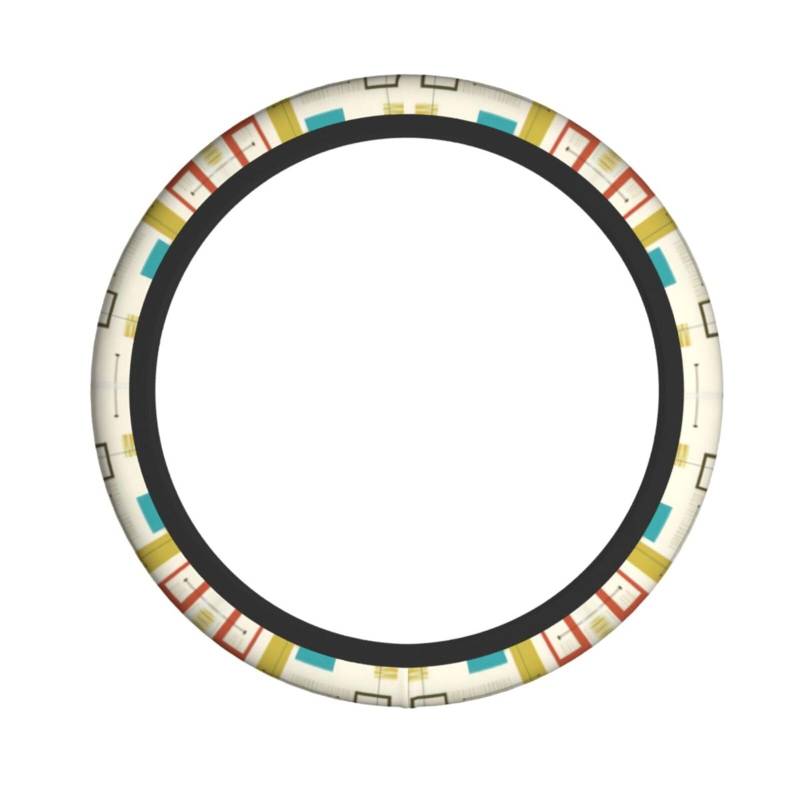 Mid Century Lenkradbezug, moderner Druck, rutschfest, dekorative Schutzhülle, 45,7 cm (18 Zoll) von Longzehao