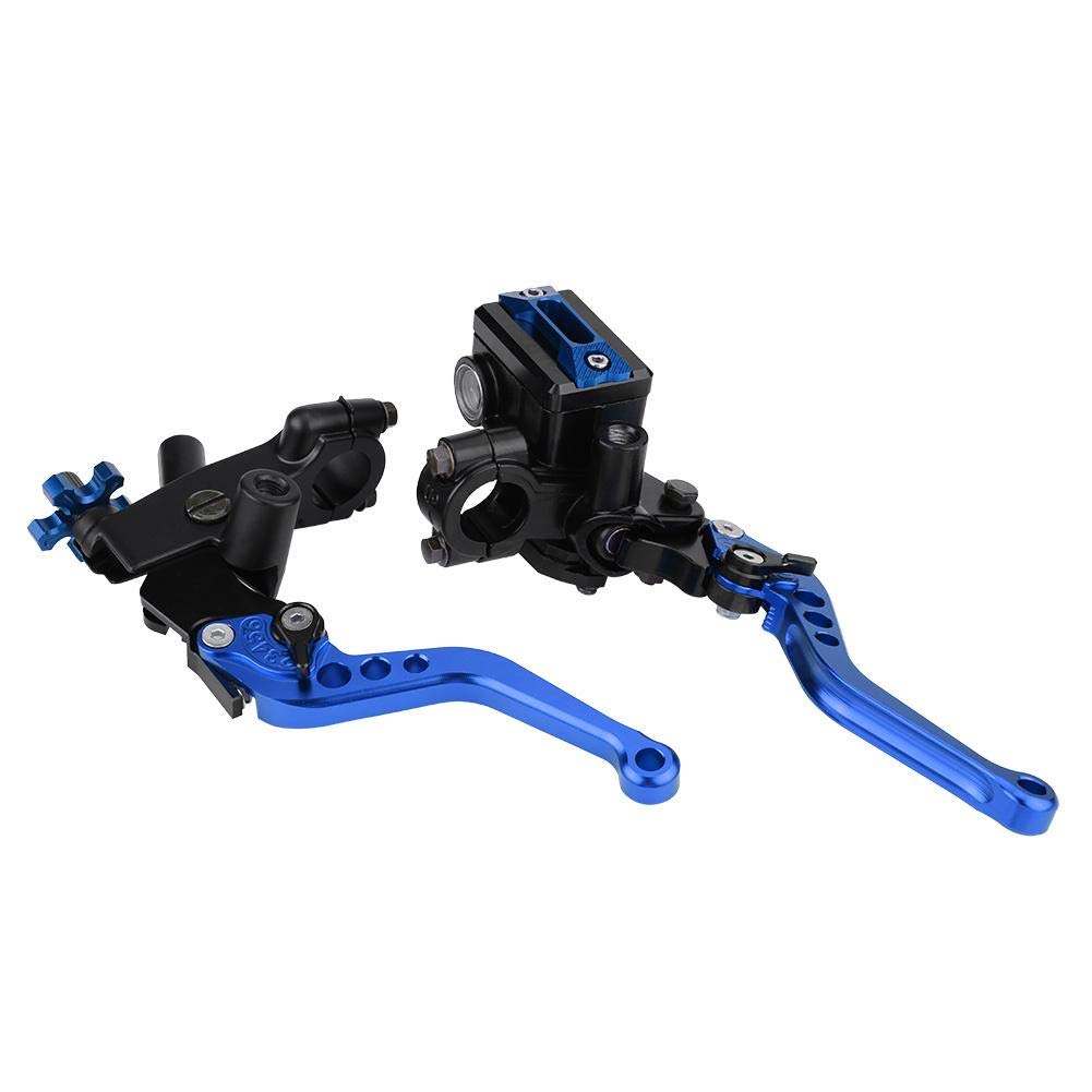 1 Paar 22 mm (7/8") Universal-Motorradbremskupplungs-Hauptzylinder-Reservoirhebel Bremskupplungshebel(Blau) von Longzhou