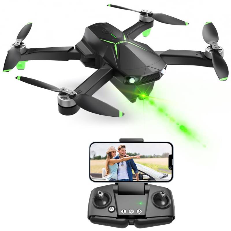 Loolinn | Drohne mit Kamera 4K als Geschenk für Einsteiger - Unter 250g, 50 Minuten Flugzeit, Zwei Akkus, 4K Fotos, 2K Videos, Intelligenter GPS-Rückflug, C0 Klassifizierung - GPS-Drohne(Geschenkidee) von Loolinn