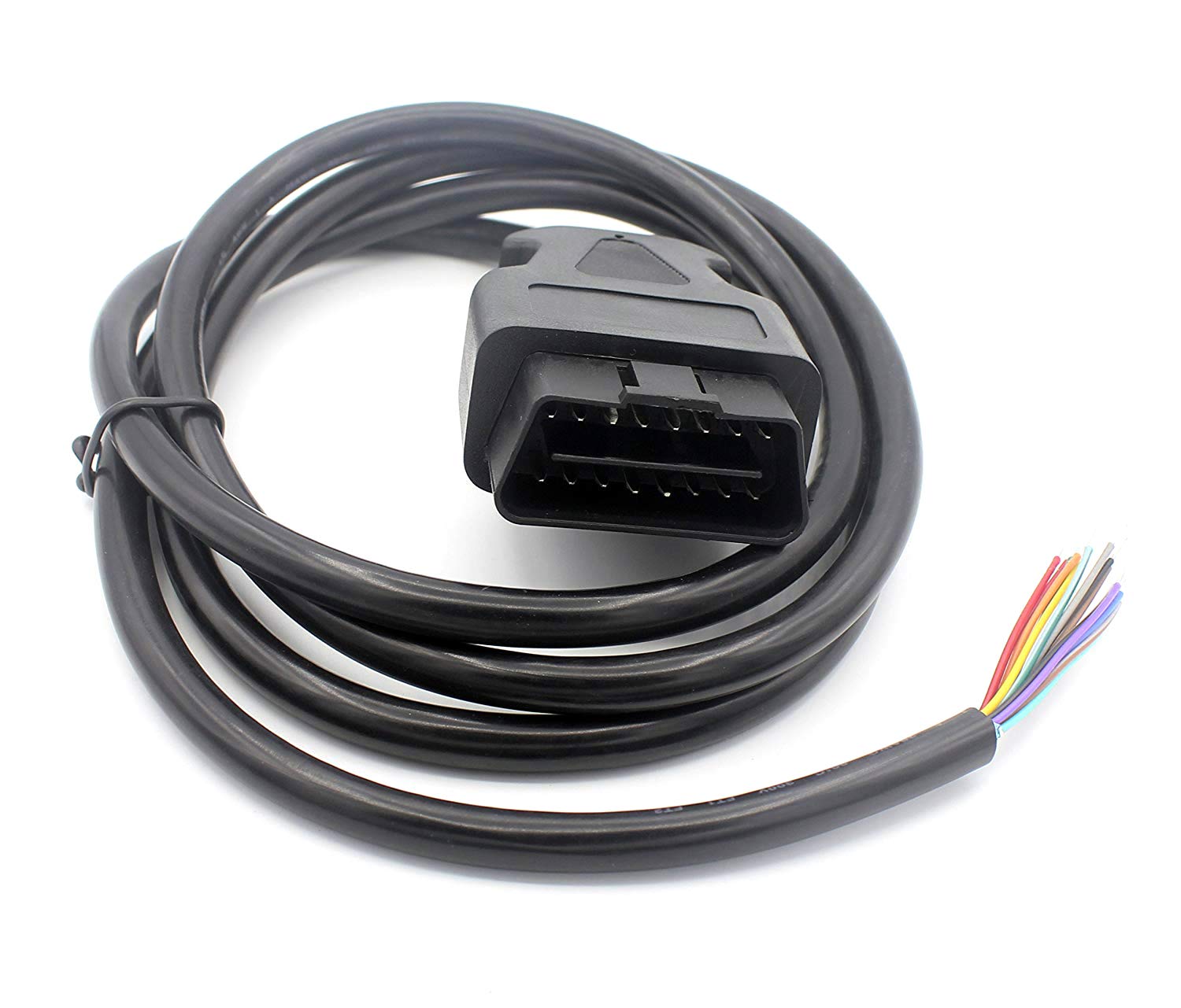 LoongGate OBD-II 16 Pin zu Ende offenen Stecker Draht - OBD2 Stecker 16 Pin Connector Runde Erweiterung Diagnosekabel - 1,5 Meter (5 ft) von LoongGate