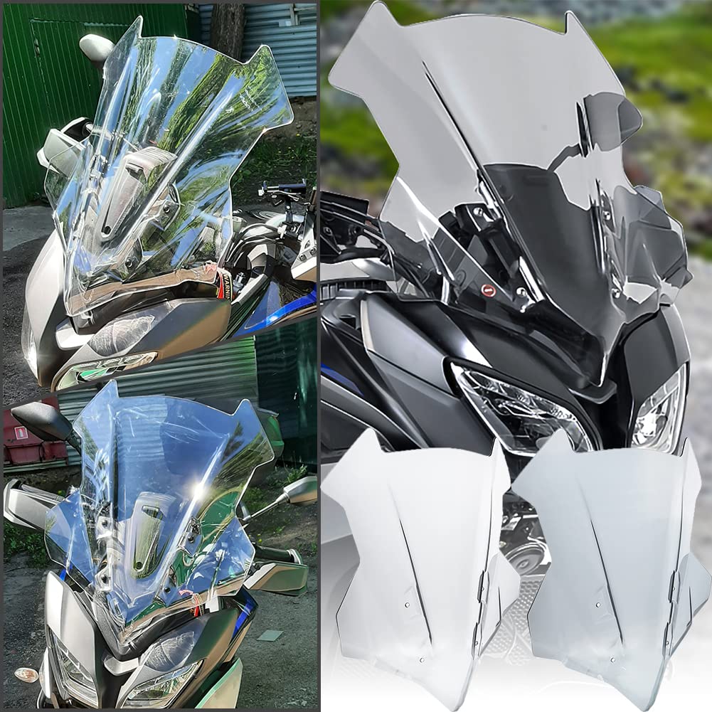 Motorrad groß Windschild Windabweiser Kompatibel mit MT-09 Tracer 900 Tracer900 GT 2018 2019 2020, Windschutzscheibe Windschutz Double Bubble Wind Luftabweiser, Transparent von Lorababer