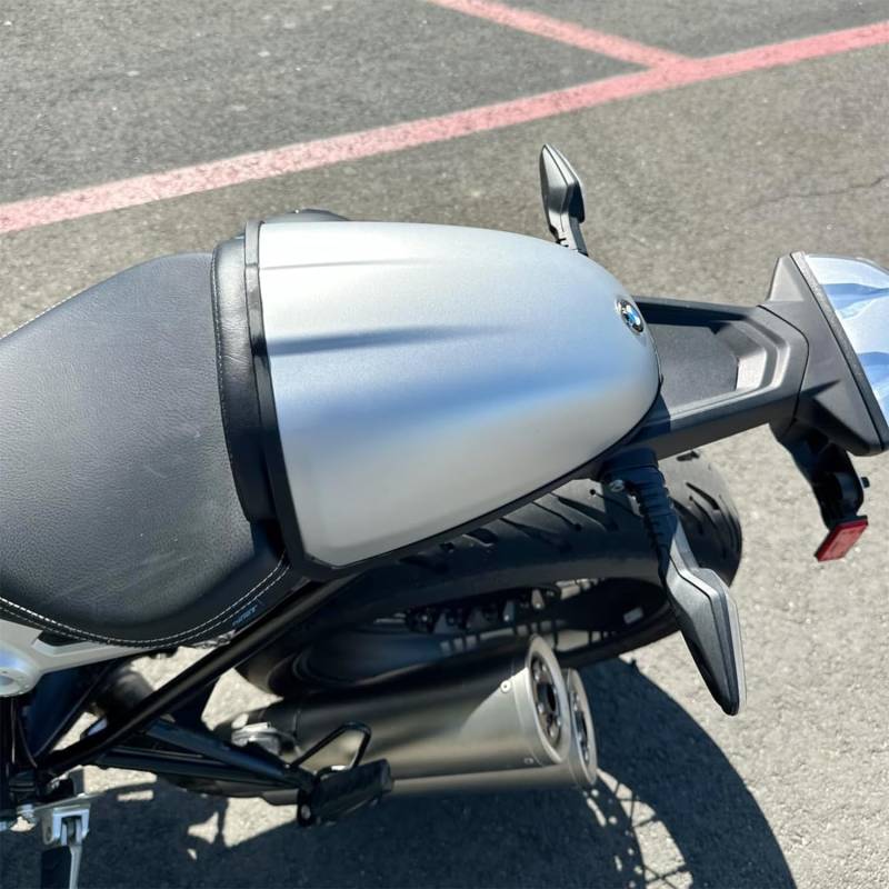 Lorababer Motorradheck Sitzbezüge Ordentlich Hinten Sitz Buckel Kofferraum Lagerung Hinten Soziussitz Motorhaube Abdeckung Verkleidung Kompatibel mit R Nine T RNINET R 9 T R9T 2014-2023 (Silber) von Lorababer