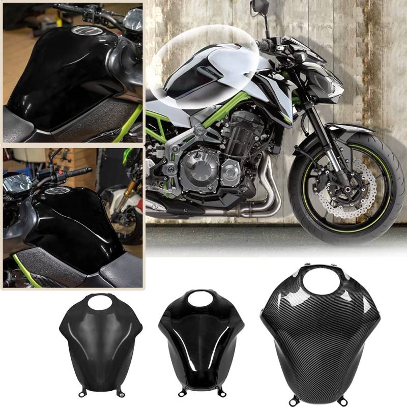 Lorababer Motorrad Black Tank Cover Protector Kraftstoff Tankdeckel Verkleidung Verkleidung Motorhauben Schutz Bodykit für Z900 Z 900 Z-900 2017 2018 2019 2020 2021(schwarz) von Lorababer