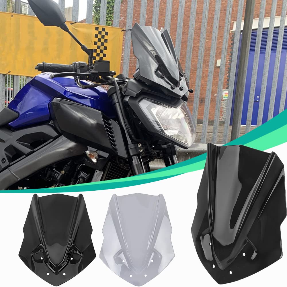 Lorababer Motorrad Frontscheibe Windschutzscheibe Schild für MT125 MT 125 MT-125 2015 2016 2017 2018 2019 Windschild Windabweiser Scheibe Motorrad (Rauch) von Lorababer