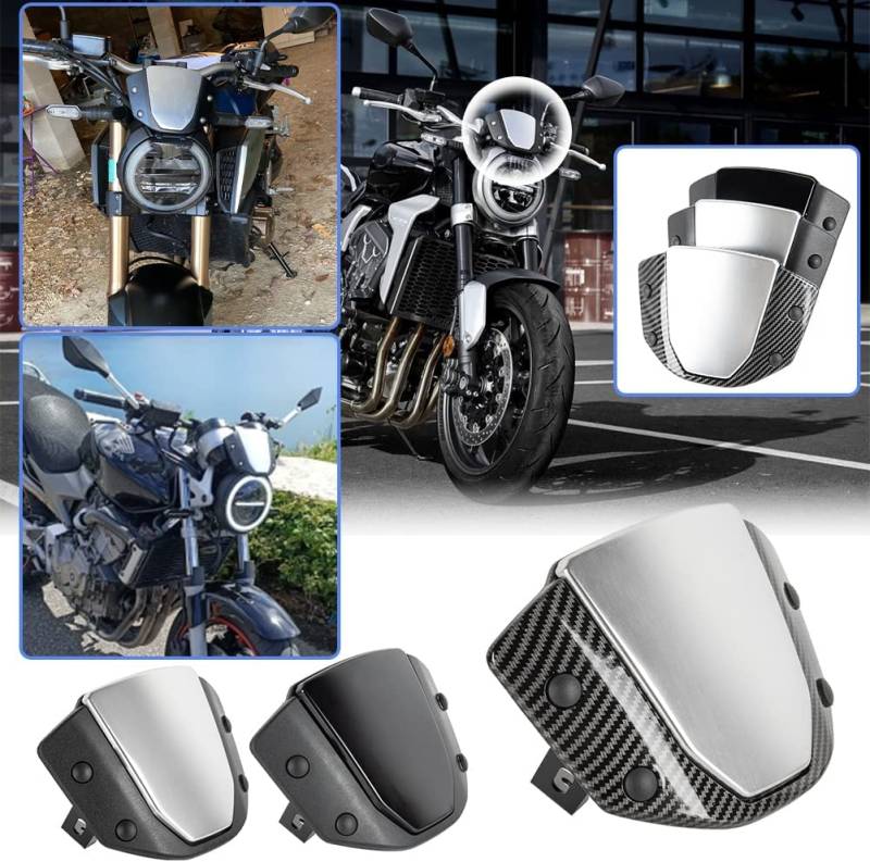 Lorababer Motorrad Frontscheibe Windschutzscheibe Verkleidung Deflektor für CB650R CB1000R CB 650 R CB 1000 R 2018 2019 2020 ABS Kunststoff Pare-Brise Visier Windschild Screen (Schwarz) von Lorababer