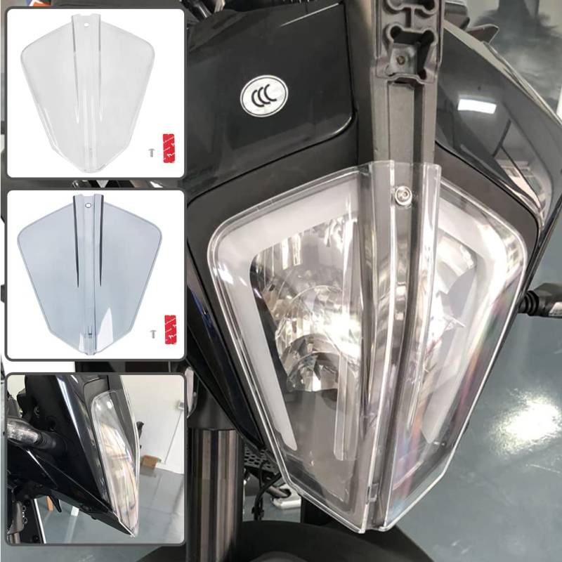 Lorababer Motorrad Frontscheinwerferschutz Scheinwerferglas Schutzabdeckung Kompatibel mit 390 790 Adventure ADV 890 Adventure/S/R 2019 2020 2021 2022 Scheinwerferabdeckung (Leichter Rauch) von Lorababer