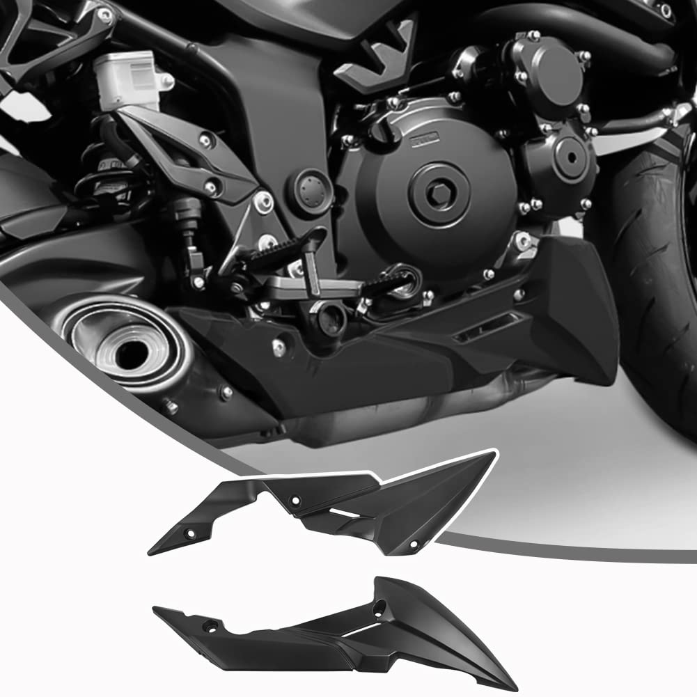 Lorababer Motorrad-Frontseitenverkleidungsschutz, Kühleroberrahmen Seitenabdeckung kompatibel mit S-uzuki GSX-S750 GSXS750 GSX-S GSXS 750 2017-2021 2018 2019 2020 Motorradzubehör (E-Mattschwarz) von Lorababer