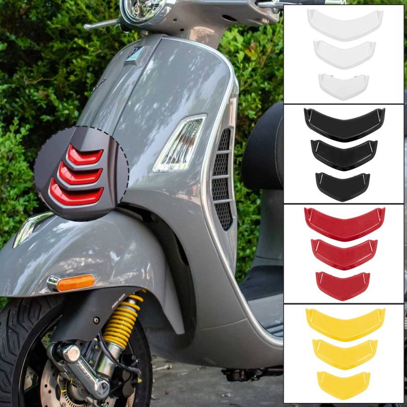 Lorababer Motorrad-Frontverkleidung, Hupenhalterung, kompatibel mit Vespa GTS125 GTS300 GTS 125 300 GTV300 GTV 300 2007-2022 2017 2018 2019 2020 2021 Airvent Inflow Dekorationsabdeckung (Gelb) von Lorababer