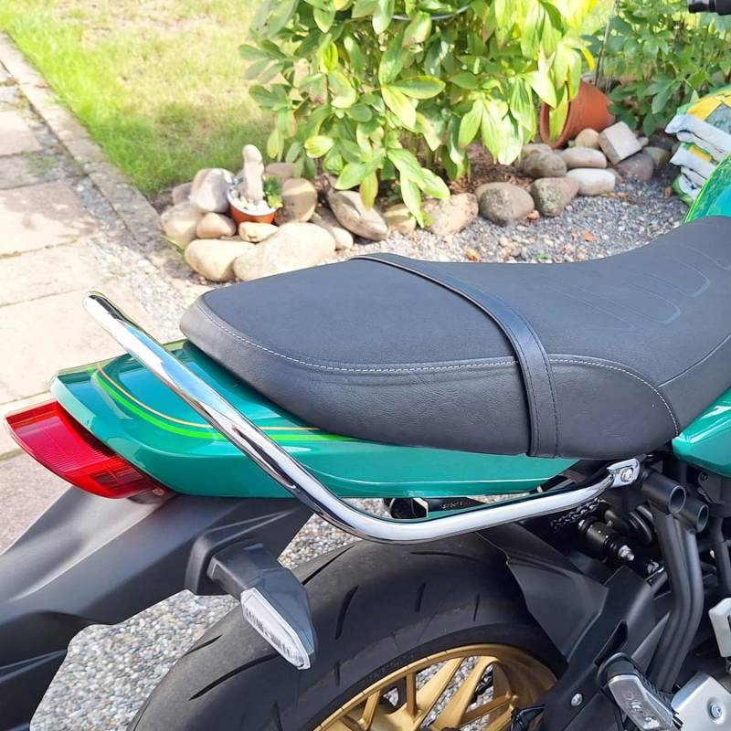 Motorrad Stahl Beifahrergriffe für Z650RS Z650 RS Z 650 RS 2021 2022 2023 2024, Hintersitz Haltegriff Seitenhandlauf Hinten Sitz Griff Griffstange Kit, Chrom von Lorababer