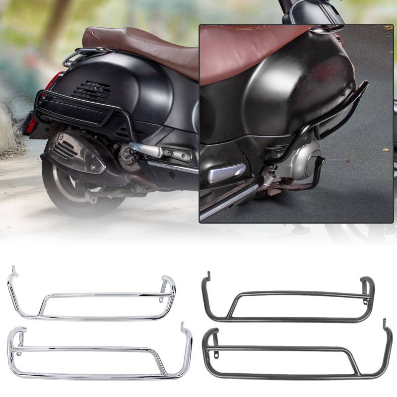 Lorababer Motorrad Highway Sturzbügel Motorschutz kompatibel mit VESPA GTS125 GTS300 GTS 125 300 GTV300 GTV 300 2007-2022 2019 2020 2021 Stoßstangenschutz Fallschutz (Schwarz) von Lorababer