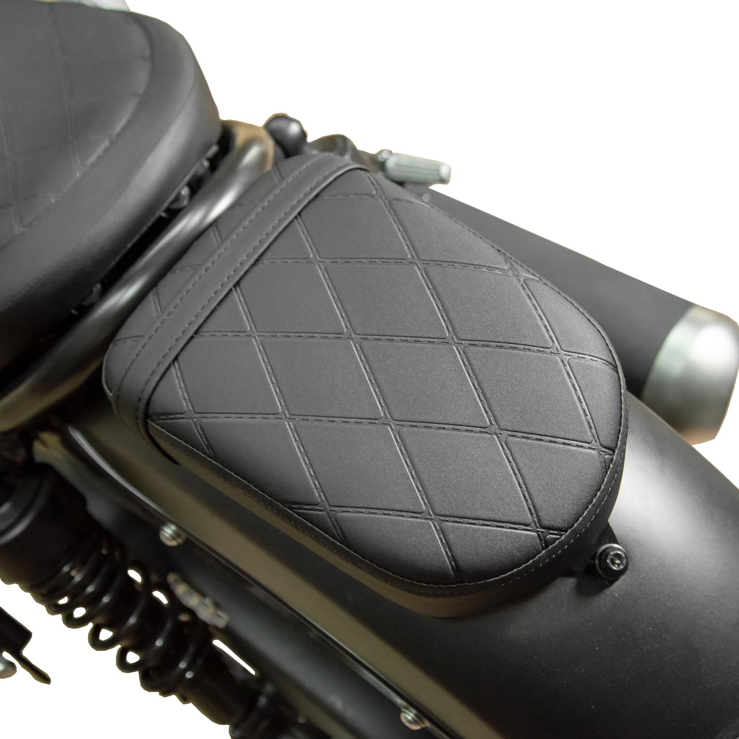 Motorrad Hinten Beifahrer Vorne Fahrer Sozius Sitzkissen Druckentlastungspolster für Rebel 500 300 CMX500 CMX300 2017 2018 2019 2020 2021 2022 2023 2024(Rücksitz-Schwarz) von Lorababer