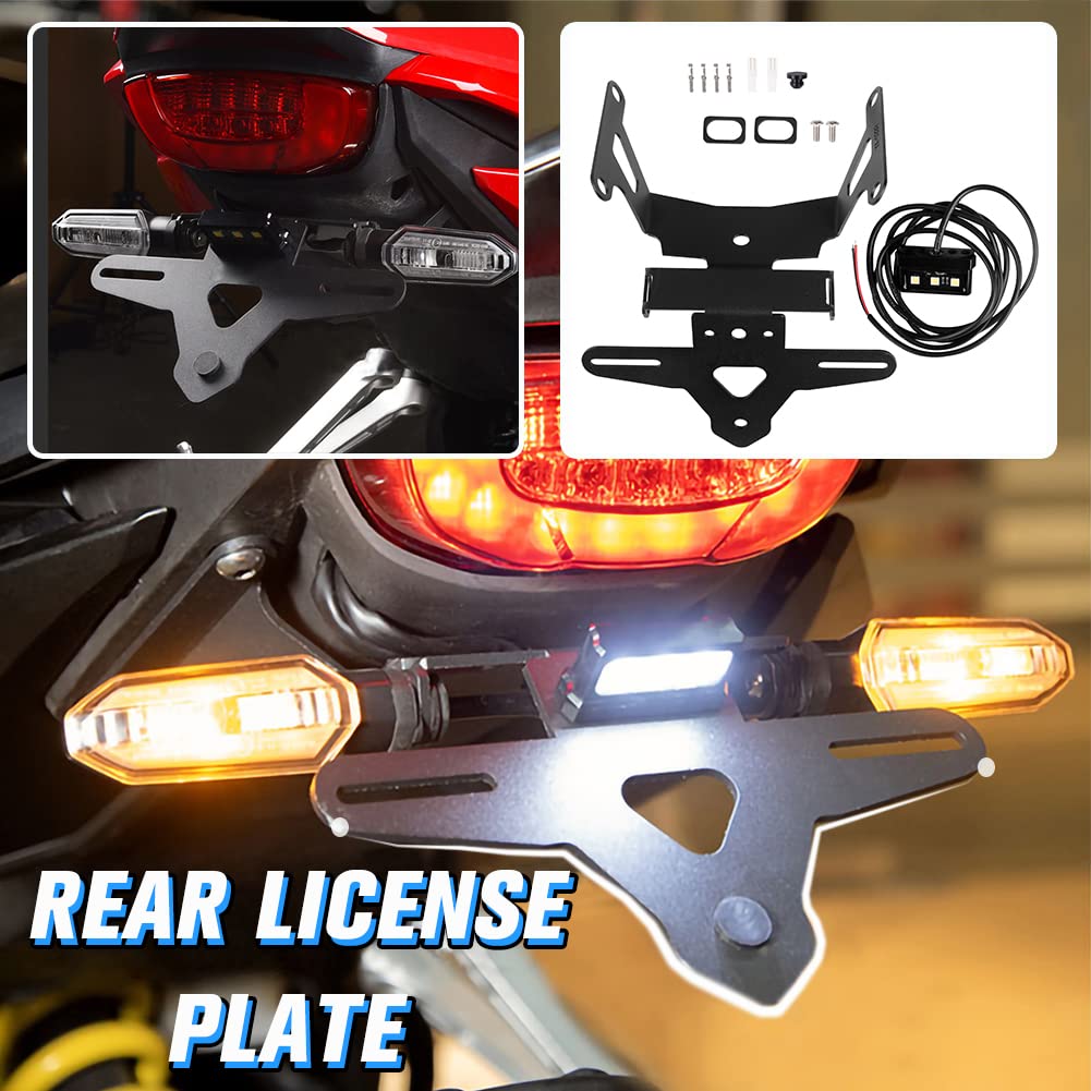 Lorababer Motorrad Kennzeichenhalter Halter Heckaufhänger Kotflügel Eliminator Kit mit LED Licht Kompatibel mit CB650R CBR650R CB 650 R CBR 650 R CB 650R CBR 650R 2021 2022 2023 von Lorababer