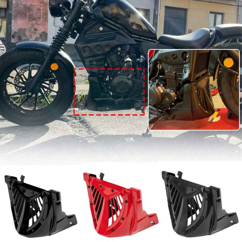 Motorrad Motorschutzschutz Bauchwanne Verkleidung Kompatibel mit Rebel CMX500 CMX 500 2017 2018 2019 2020 2021 2022 2023 2024 Karosserieblechschutz Motorspoiler Bauchwanne (Rot) von Lorababer