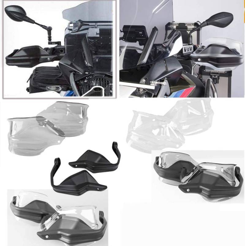 Lorababer Motorrad PC Lenker Handschutz Windabweiser Schutzschild Bremskupplungsschutz für B.M.W. F800GS ADV R 1200GS 1250GS ADV F750GS F850GS S1000XR (Leichter Rauch) von Lorababer