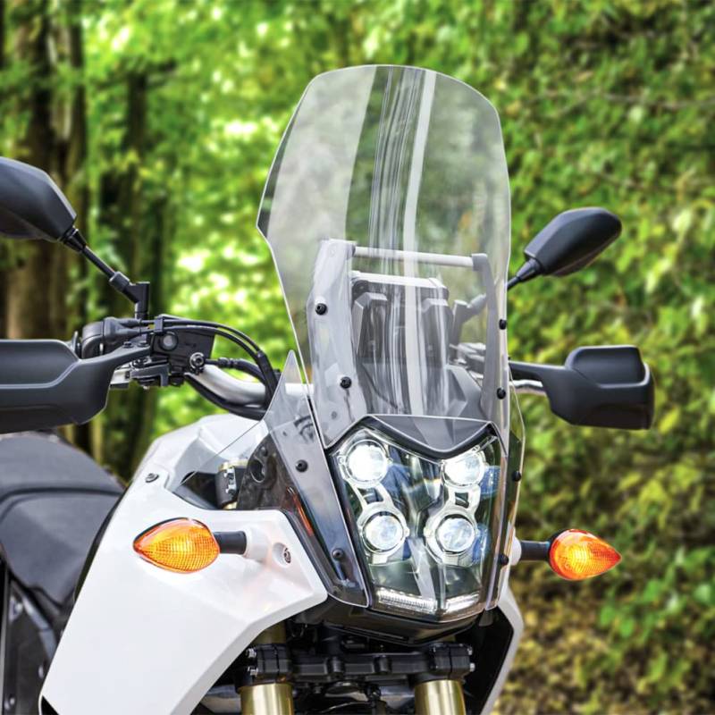 Motorrad Windschild Windabweiser Für TENERE 700 TENERE700 2019 2020 2021 2022 2023, Windschutzscheibe Windschutz Double Bubble Wind Luftabweiser, Transparent von Lorababer