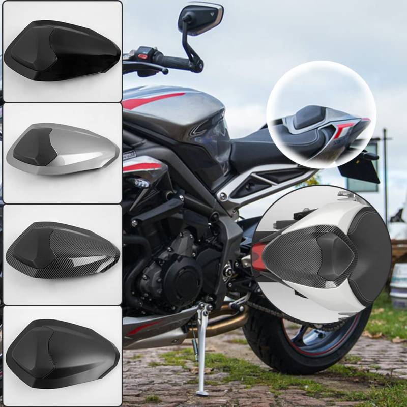 Motorrad Hinten Soziusabdeckung Beifahrersitz Verkleidung Heckabdeckung Rücksitzbezug Kompatibel mit Speed Triple RS 765 2017 2018 2019 Sozius Solo Verkleidung, Schwarz von Lorababer