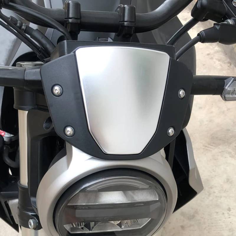 Lorababer Motorrad Windschutzscheibe Windschild Luftstrom Windabweiser Spoilerverkleidung für CB125R CB250R CB300R 2018 2019 2020 2021 Flyscreen Visier Schirmschild (Schwarz) von Lorababer