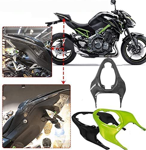 Motorrad Soziusabdeckung Sitzseitenteile Schutz Duck Tail Rücksitz Heck Verkleidung Kompatibel mit Z900 Z 900 2017 2018 2019 2020 2021 2022 2023 2024, Kohlefaser (Schwarz) von Lorababer