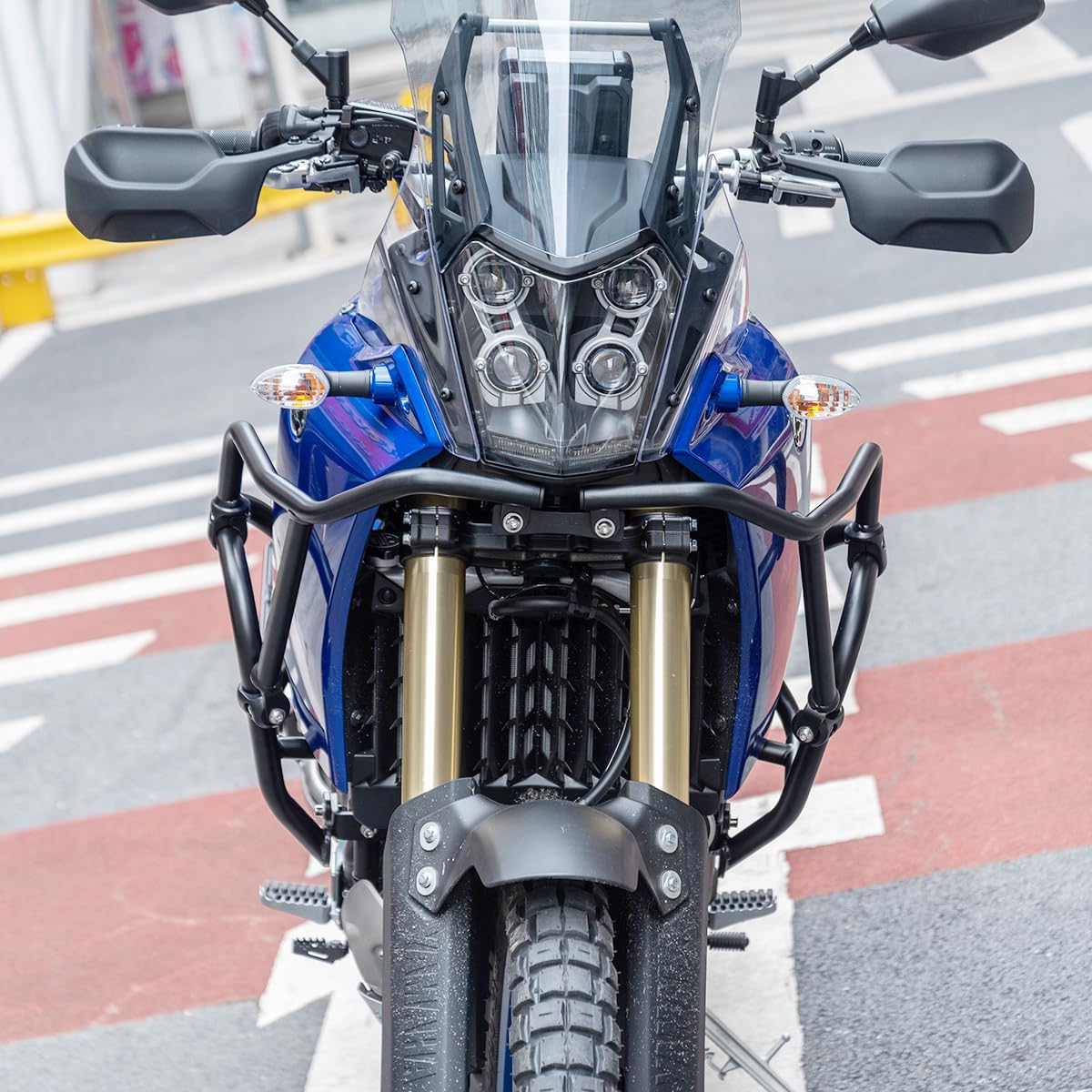 Motorrad Sturzbügel Rahmen Motorschutz Stoßstange Autobahn Kompatibel mit Tenere 700 XT700Z 2019 2020 2021 2022 2023 2024 Motorschutzbügel Kraftstofftank Fallschutz Highway Crashbar, Oberer & Unterer von Lorababer