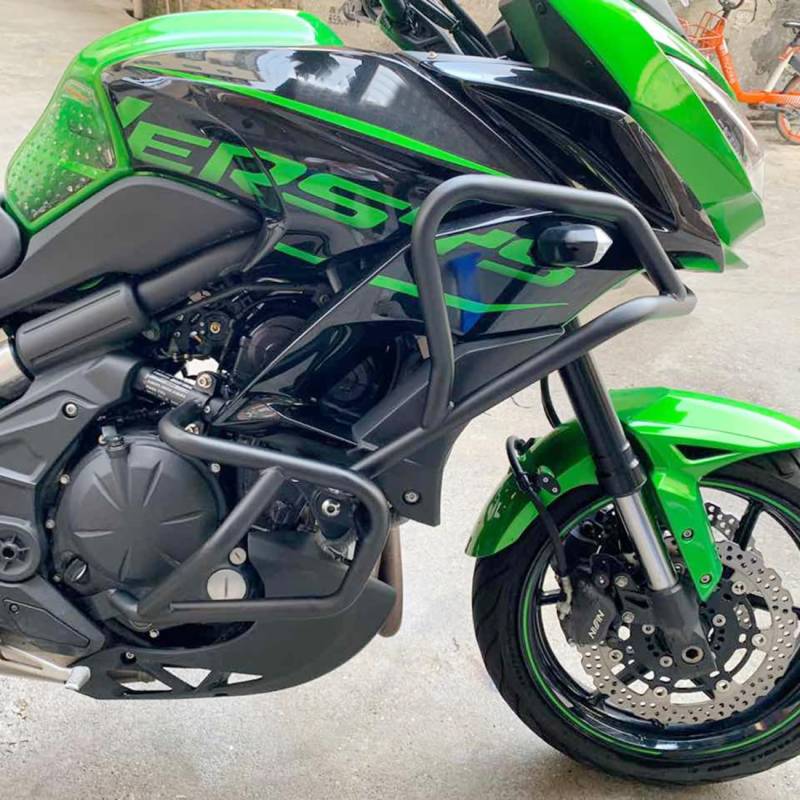 Motorrad Sturzbügel Rahmen Motorschutz Stoßstange Autobahn Kompatibel mit Versys 650 KLE 650 2015 2016 2017 2018 2019 2020 2021 Motorschutzbügel Fallschutz Highway Crashbar, Oberer & Unterer von Lorababer