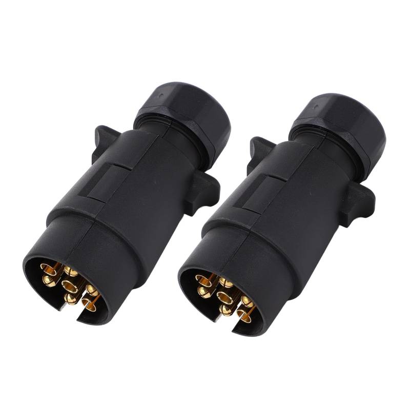 Lotpken 2Pcs 7 Pin Anhänger Stecker Stecker Feste Befestigung Zuverlässige Anhänger Runde Verdrahtung Stecker für Fahrzeug RV Boot 12V 24V von Lotpken