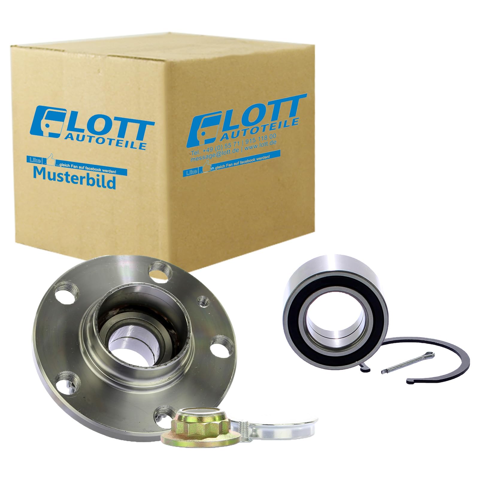 2x Radnabe + Radlagersatz Set Radlager Hinten Set für die Hinterachse von Lott-Autoteile