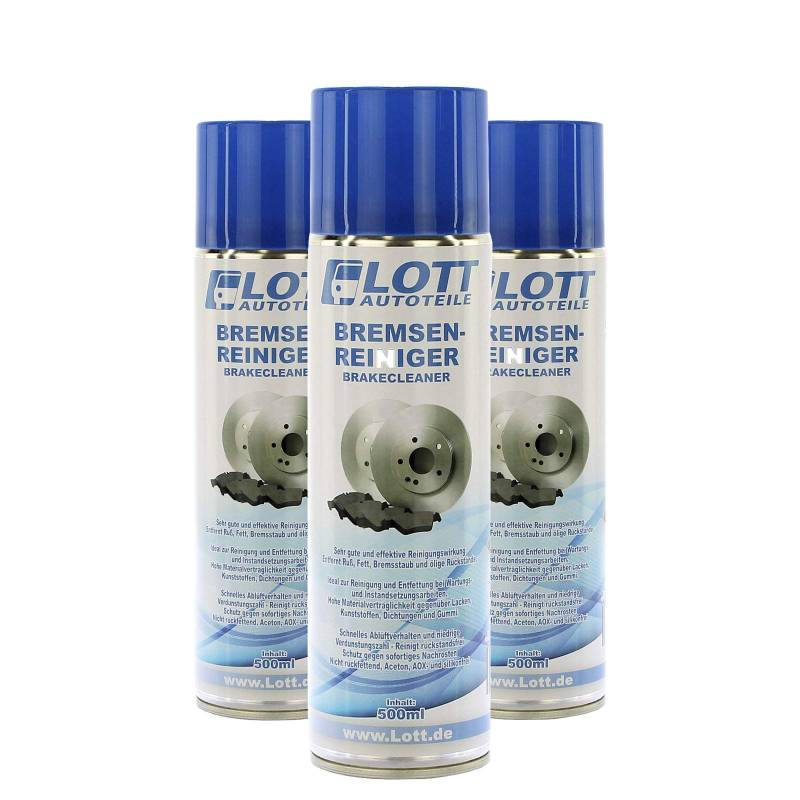 3X LOTT BREMSENREINIGER TEILEREINIGER INTENSIV Reiniger ENTFETTER Brake Cleaner 500ML (3 DOSEN) von Lott-Autoteile