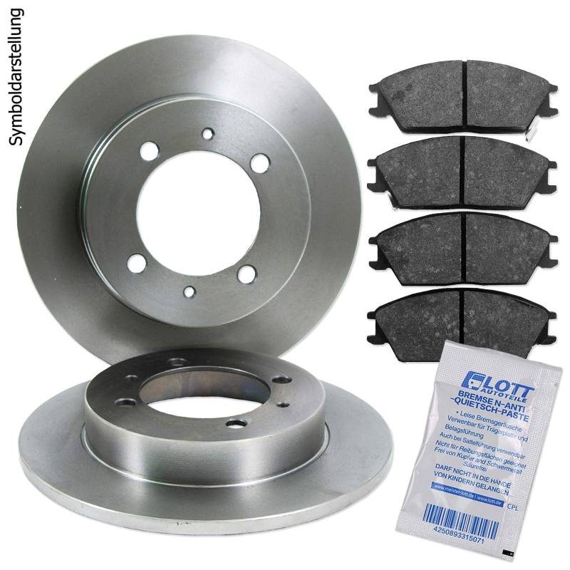 BREMSSCHEIBEN + BREMSBELÄGE HINTEN KOMPLETTSET BREMSENKIT BREMSE HINTERACHSE von Lott-Autoteile