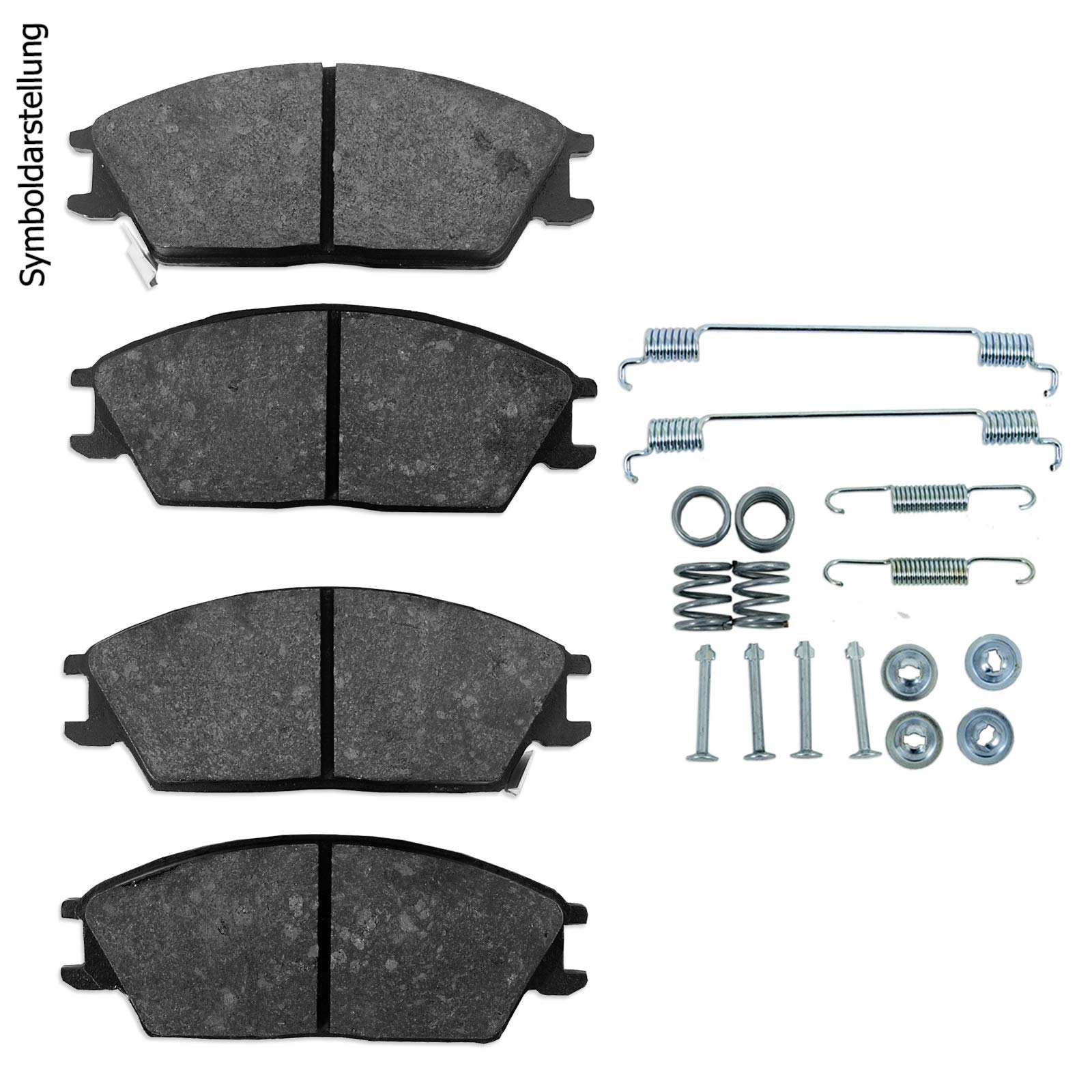 Bremsbeläge Bremsbelagsatz Bremsklötze hinten + Montagesatz Zubehör Set für die Hinterachse von Lott-Autoteile