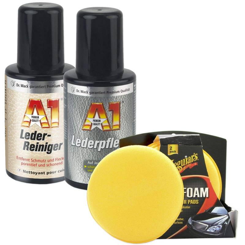 Lott-Autoteile Dr. Wack Set Lederreiniger + Lederpflege + 2 Meguiars Auftrageschwämme Leder Reinigungsset von Lott-Autoteile